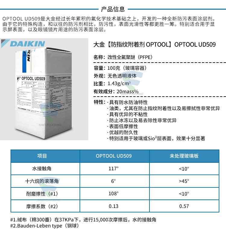 日本大金UD509防指纹油