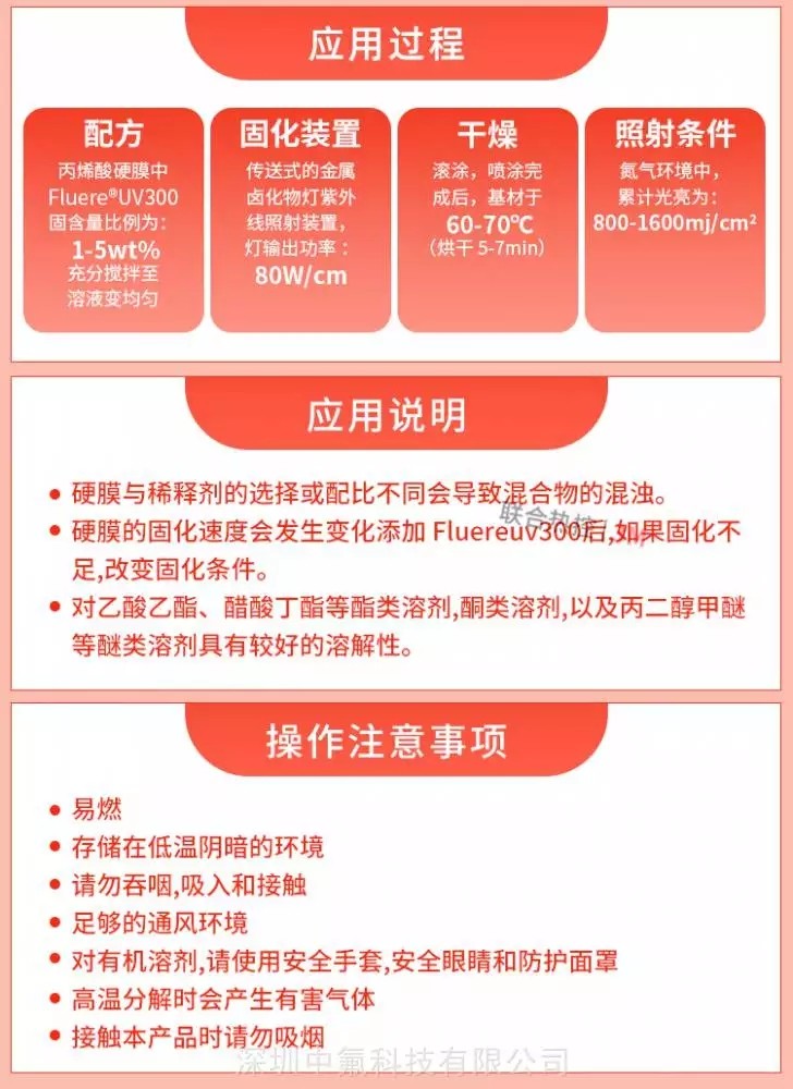 FluereUV-300防指纹助剂应用说明